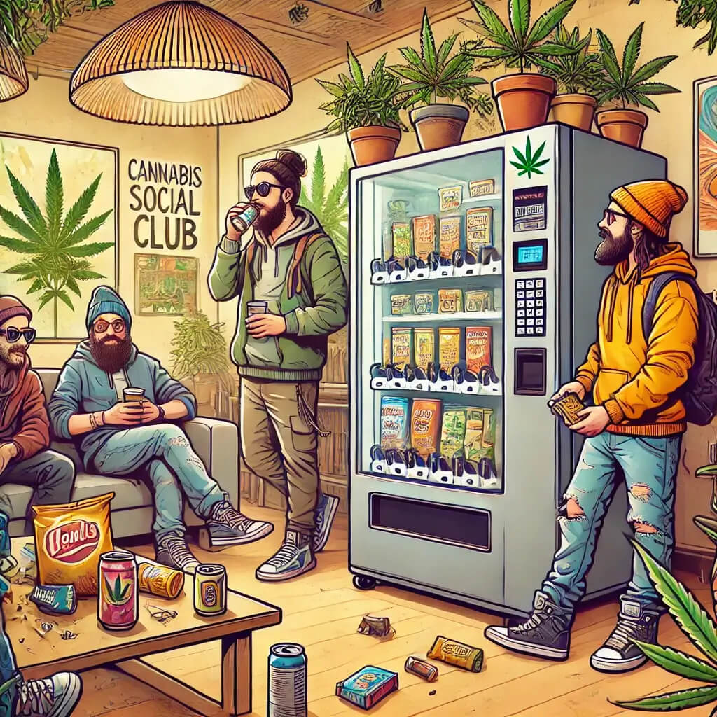 Cuánto se gana con un máquina de vending en un club social de cannabis